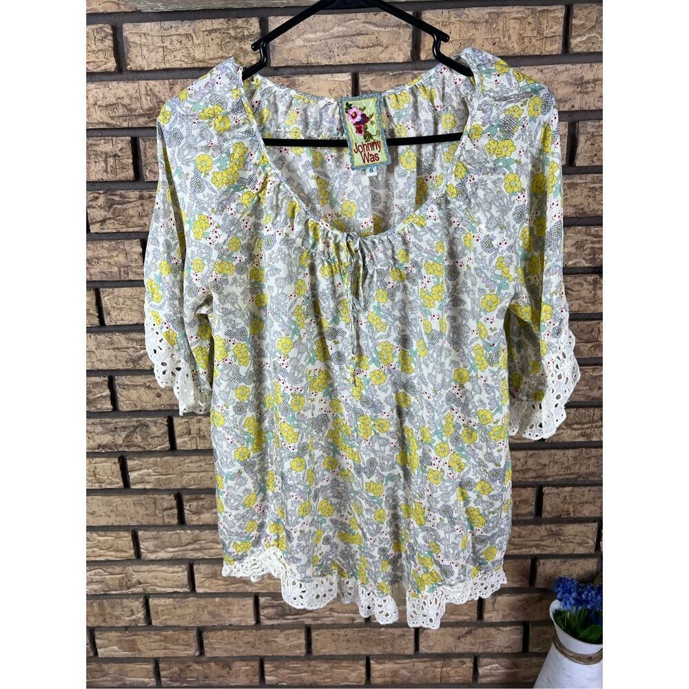 Johnny Was Silk‎ floral blouse